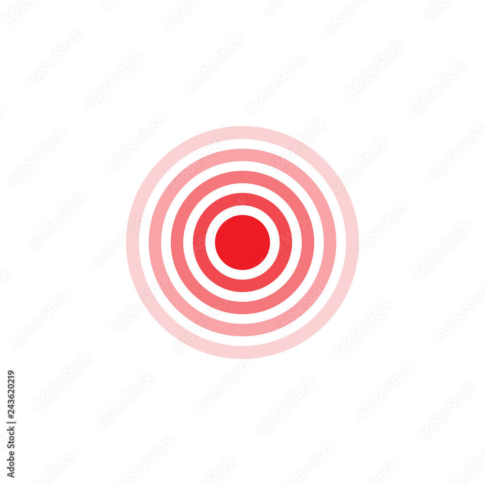 Amazing round sign composed of gradient red rings and circle Amazing round sign composed of gradient red rings and circle