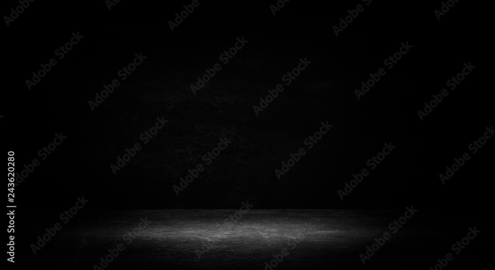 Empty black studio room. Dark background. Abstract dark empty studio ...