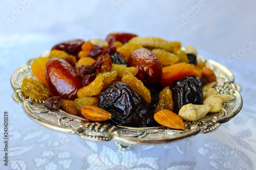 Dried fruits and nuts of Israel, mix. Dried fruits - symbol of the Jewish holiday Tu Bishvat