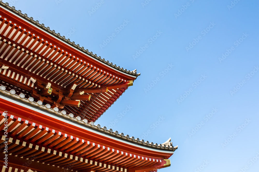Architecture of asian japan china style red building Architecture of asian japan china style red building