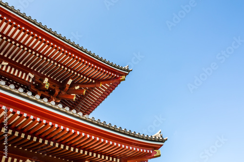 Architecture of asian japan china style red building
