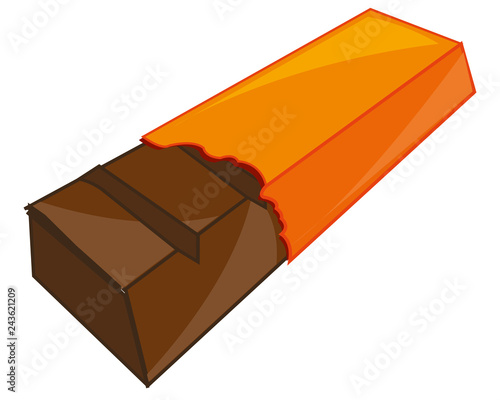 Chocolate in cover on white background is insulated