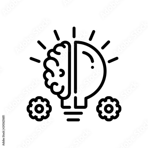 Black line icon for idea 