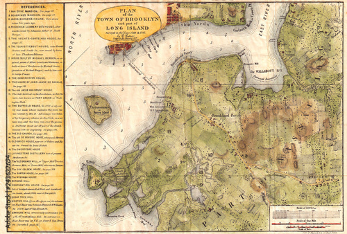 1867, Stiles Map of Brooklyn, New York