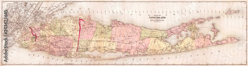 1873, Beers Wall Map of Long Island, New York