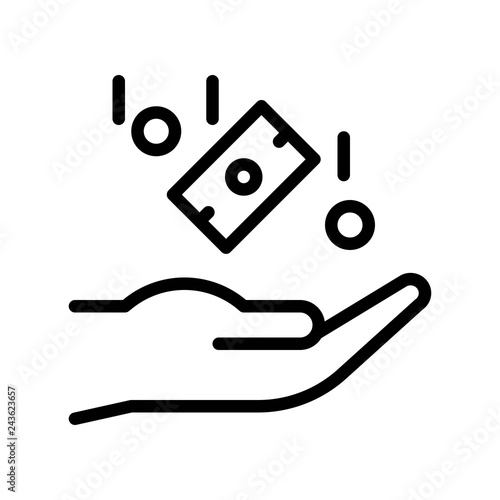 Money insurance vector, insurance related line style editable stroke icon