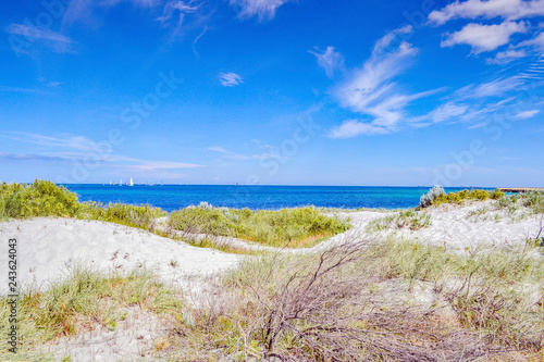 Fremantle Port Beach in Western Australia Perth, a stunning sea view from the beach with amazing cloudy sky © mvdesign