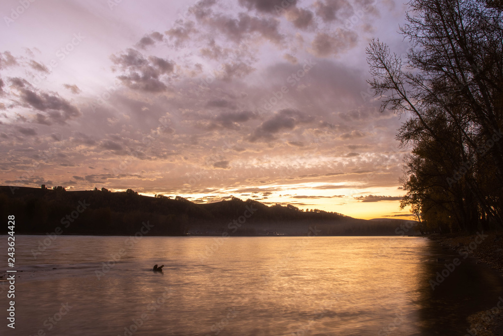 sunset on the river sunset on the river