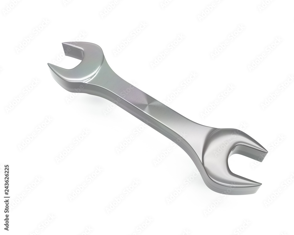 Φωτογραφία 3d brushed metal monkey wrench icon