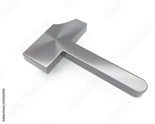 3d brushed metal hammer icon
