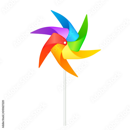 Rainbow pinwheel icon. Clipart image isolated on white background