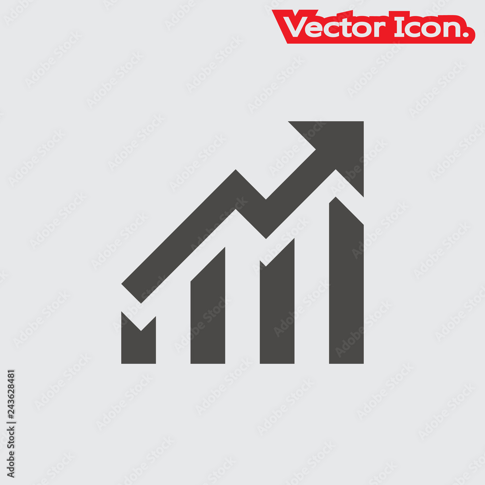 Growth icon isolated sign symbol and flat style for app, web and digital design. Vector illustration. Growth icon isolated sign symbol and flat style for app, web and digital design. Vector illustration.