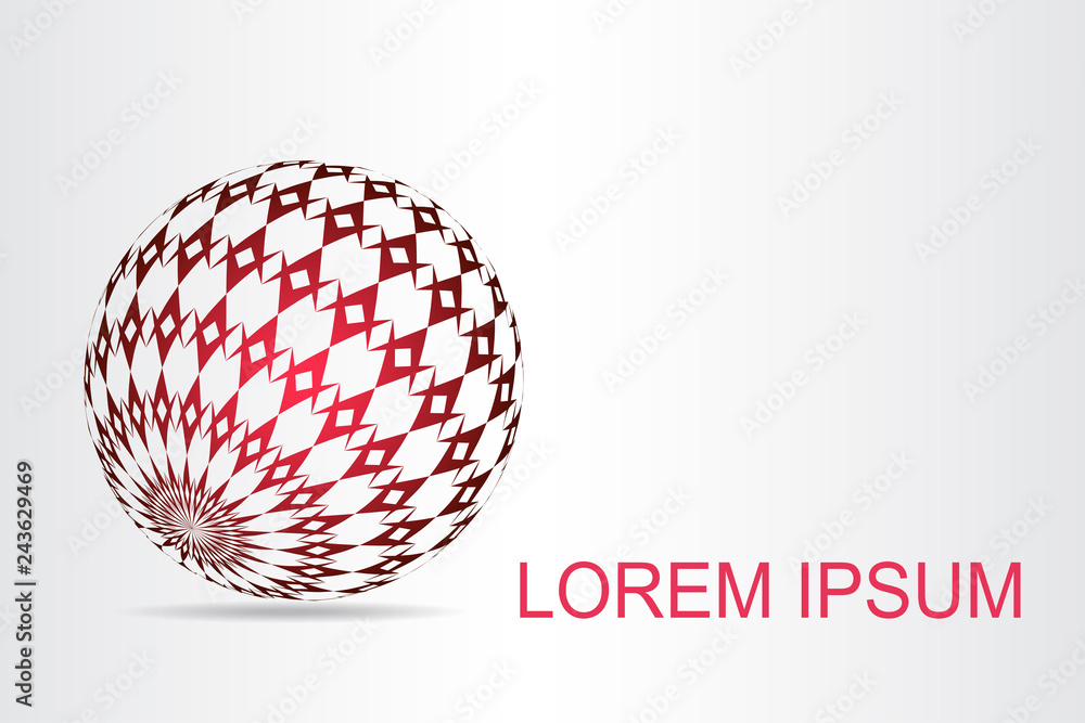 Abstract technology logo stylized spherical surface with abstract shapes. This logo is suitable for global company, world technologies, media and publicity agencies 