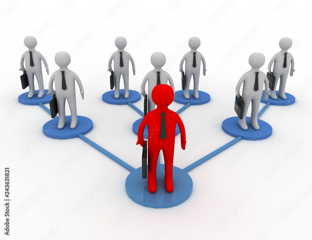 A business team with leader A business team with leader
