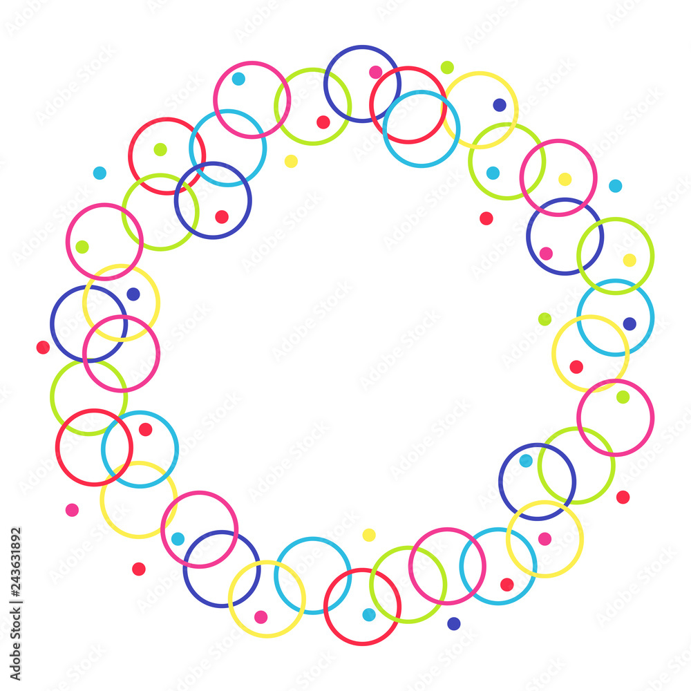 Vector frame from circles and rings. Isolated on white background. Free for text. Vector frame from circles and rings. Isolated on white background. Free for text.