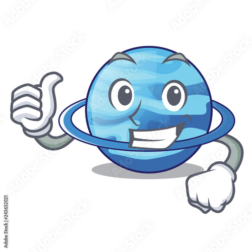 Thumbs up uranius plenet is isolated on mascot