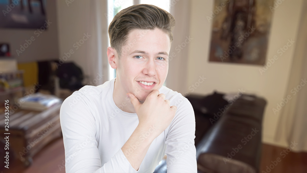 man resting and breathing at home man resting and breathing at home