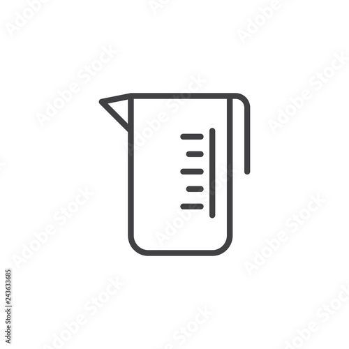 Measuring glass line icon. linear style sign for mobile concept and web design. Measuring cup outline vector icon. Symbol, logo illustration. Pixel perfect vector graphics