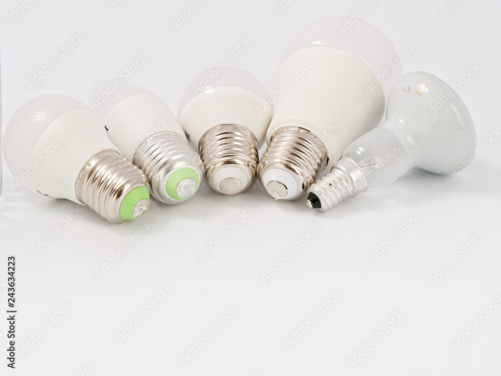 led lamps with cap on a white background led lamps with cap on a white background
