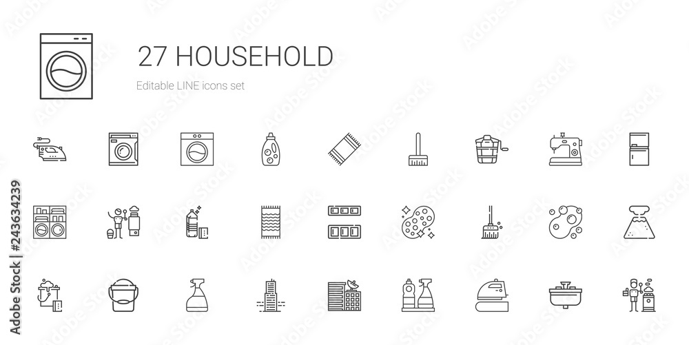household icons set household icons set
