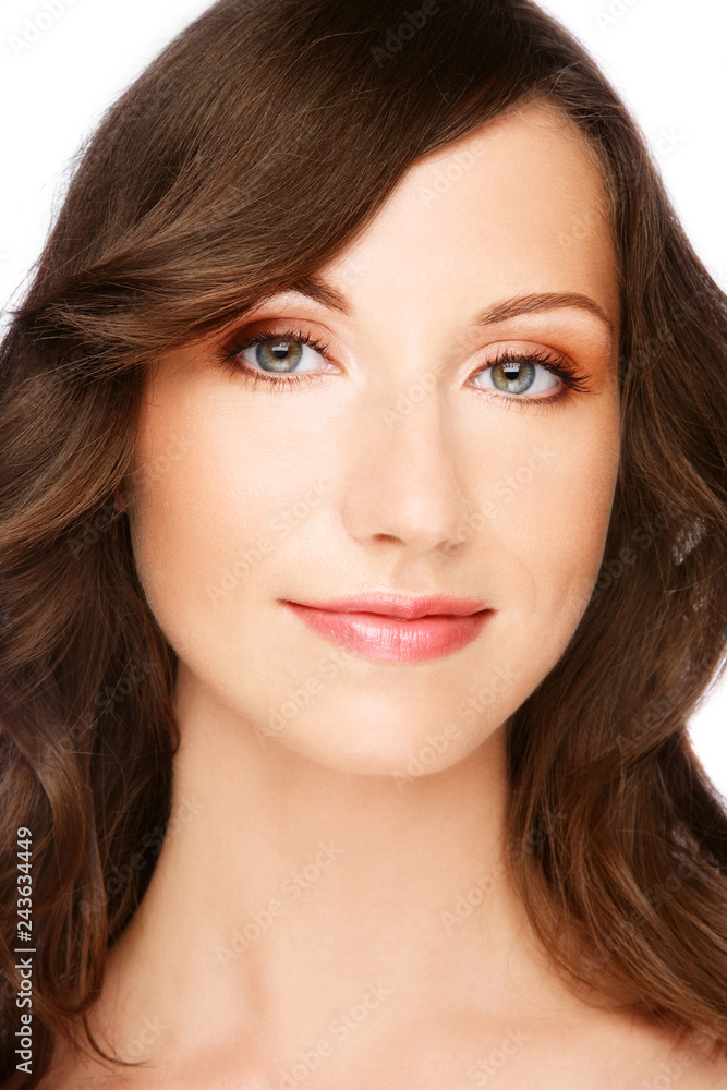Portrait of young beautiful healthy woman with natural make-up Portrait of young beautiful healthy woman with natural make-up