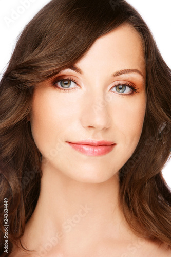 Portrait of young beautiful healthy woman with natural make-up