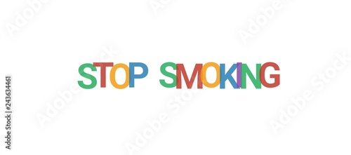 Stop smoking word concept
