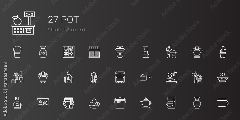 pot icons set pot icons set