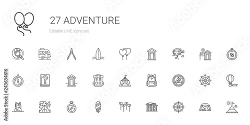 adventure icons set