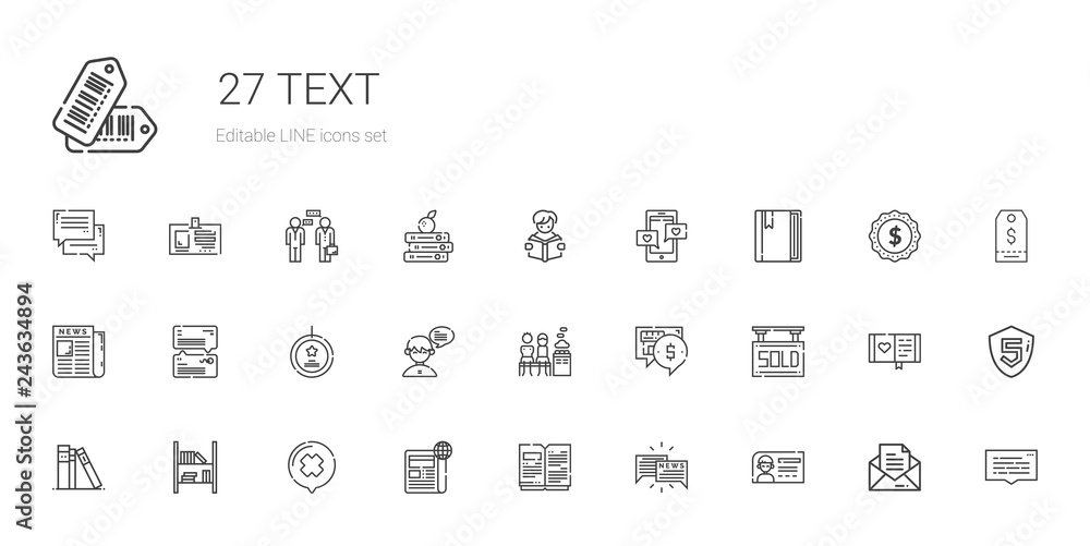 text icons set text icons set