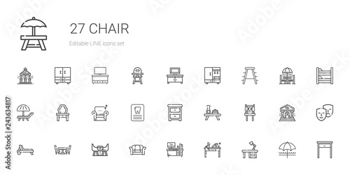chair icons set