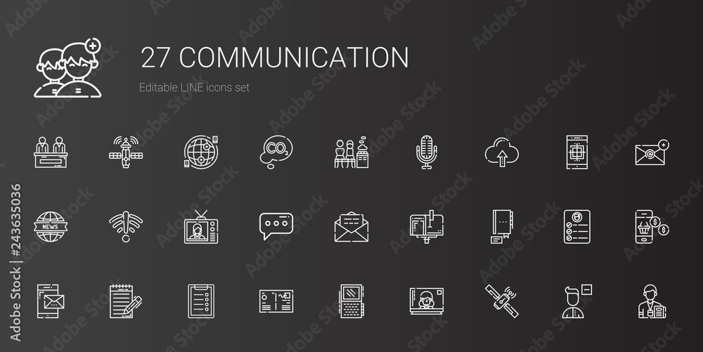 communication icons set