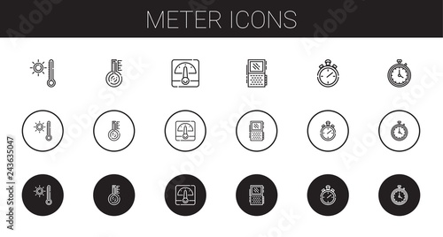 meter icons set