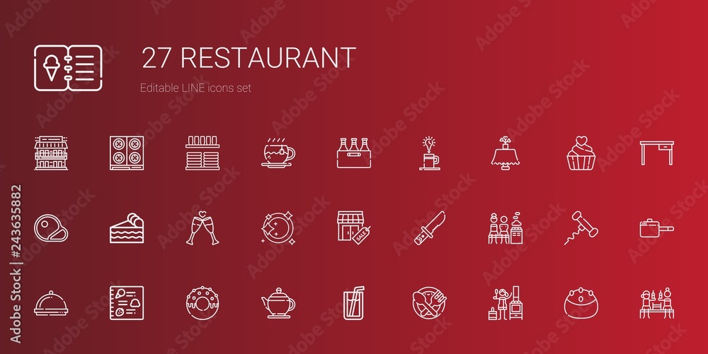 restaurant icons set restaurant icons set