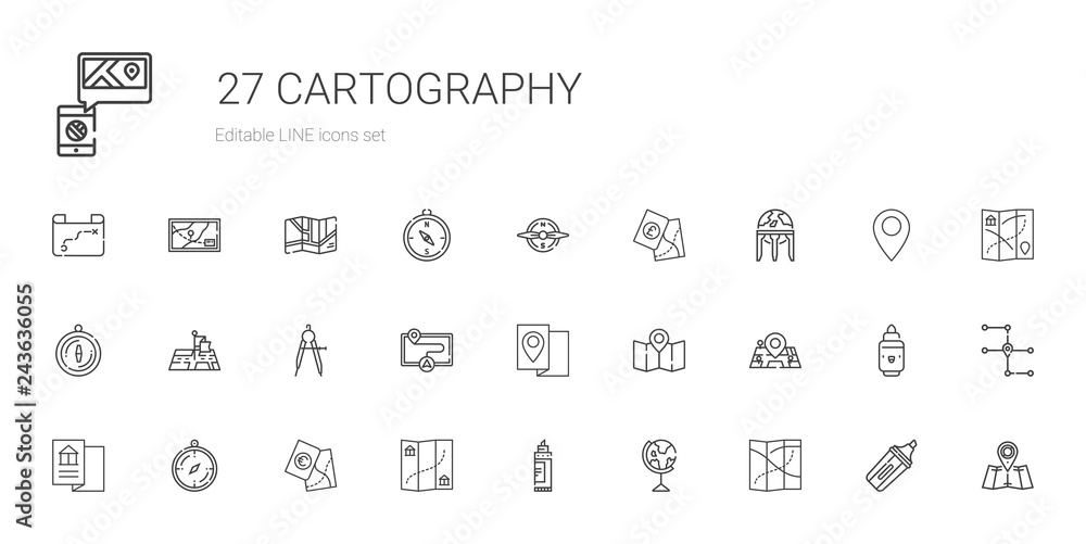 cartography icons set