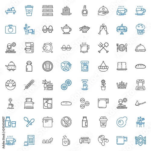 breakfast icons set