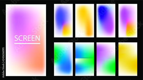 Wallpaper Mural Vector EPS 10 Gradient Set. Different colors. Modern Smartphone screen, mobile app Template. Design for Wallpaper, background, banner, flyer, Social media post.  Torontodigital.ca