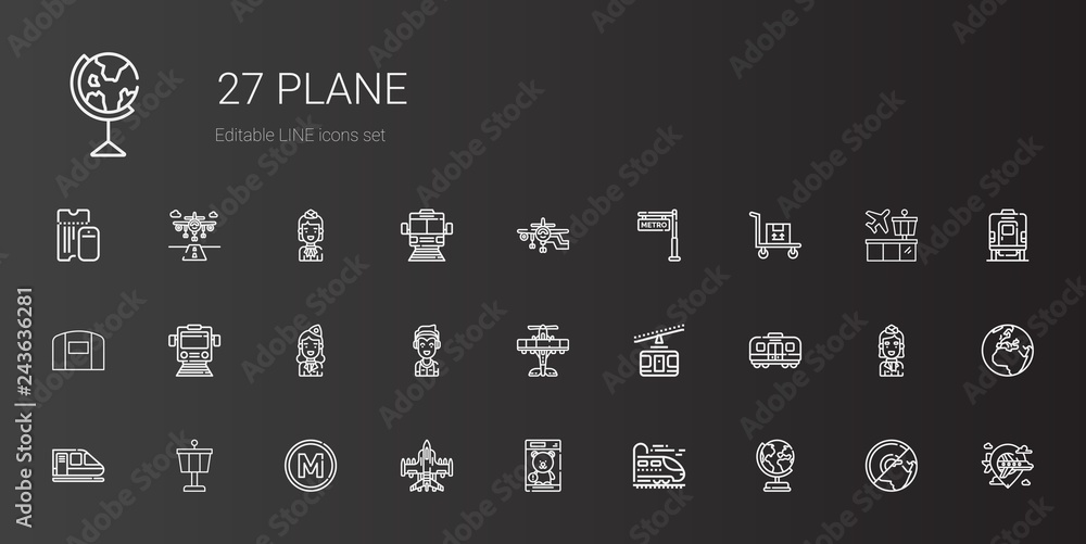 plane icons set plane icons set