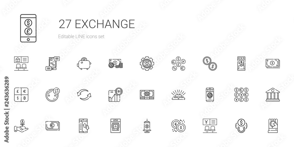 exchange icons set