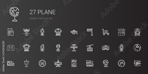 plane icons set