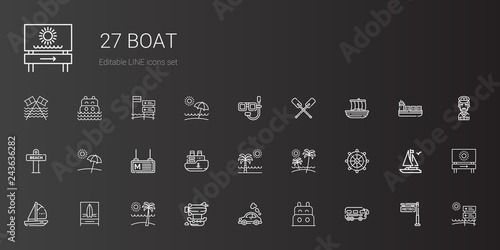 boat icons set