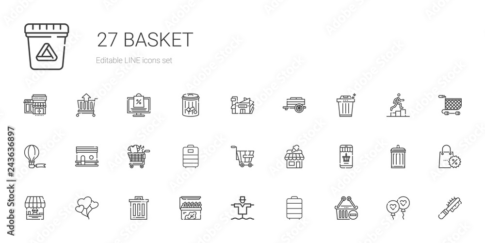 basket icons set basket icons set