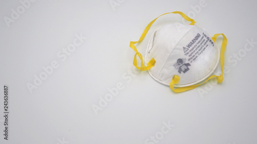 N95 Mask help to protect dust and other particle, put on white background, photo