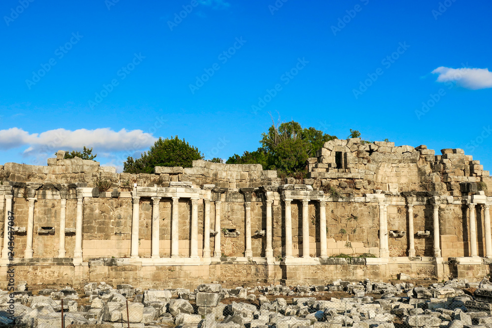 Ruins of historical in Turkey, arch of old stone