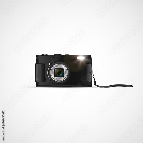 Compact vector camera with zoom lens.