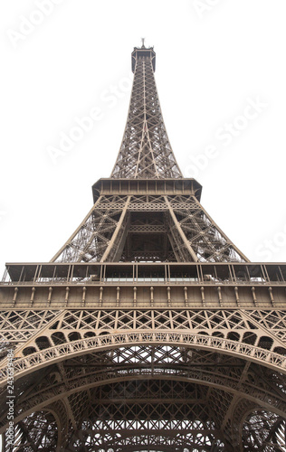 Eiffel tower isolated on white background