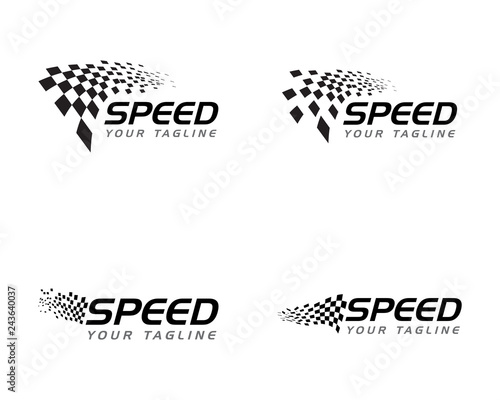 Fototapeta Race flag icon design