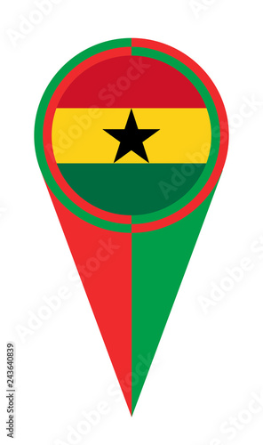 Ghana Map Pointer Location Flag