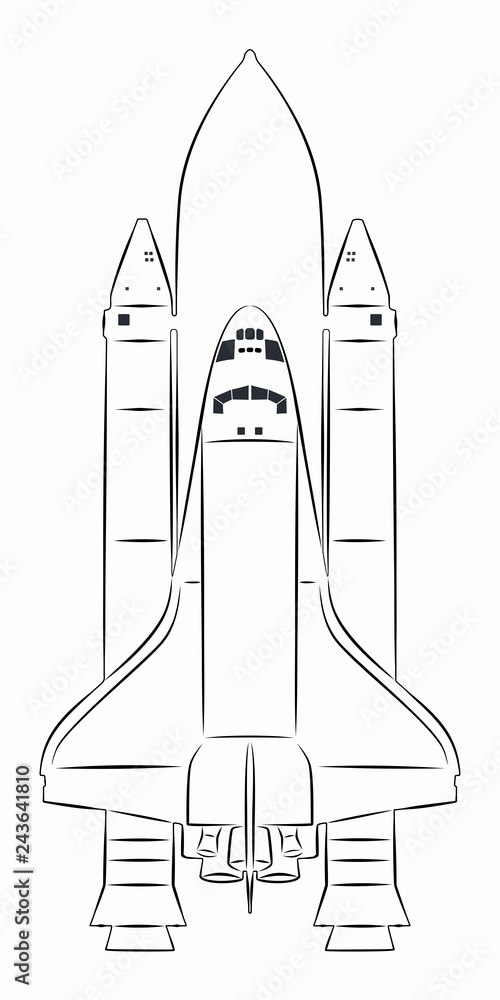 illustration of a space ship. vector drawing illustration of a space ship. vector drawing