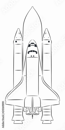 illustration of a space ship. vector drawing